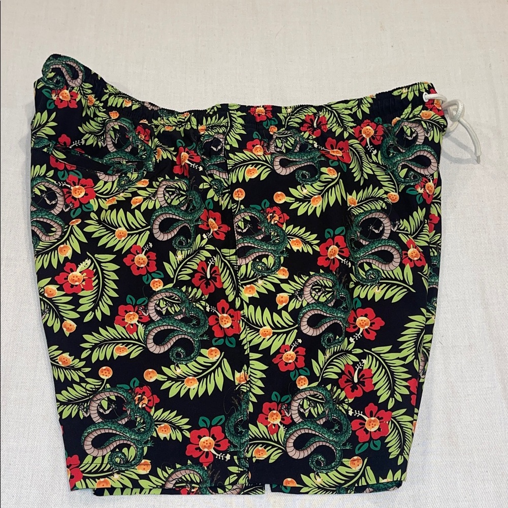 Floral Snake Print Swim Trunks